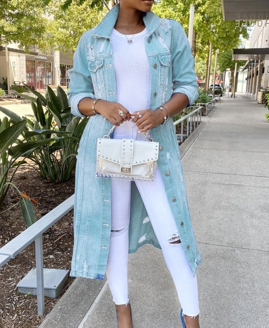 Drune | Denimjacke Zerrissen Übergröße Jeansjacke Damen Denimjacke