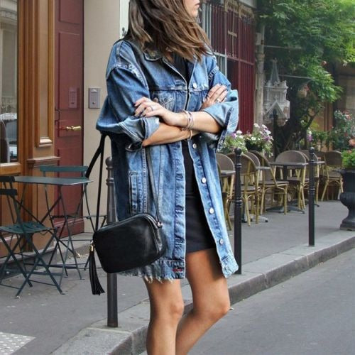 Drune | Denimjacke Zerrissen Übergröße Jeansjacke Damen Denimjacke