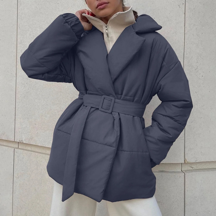 Drune | Damen Wattierte Winterjacke mit Gürtel und Langen Ärmeln