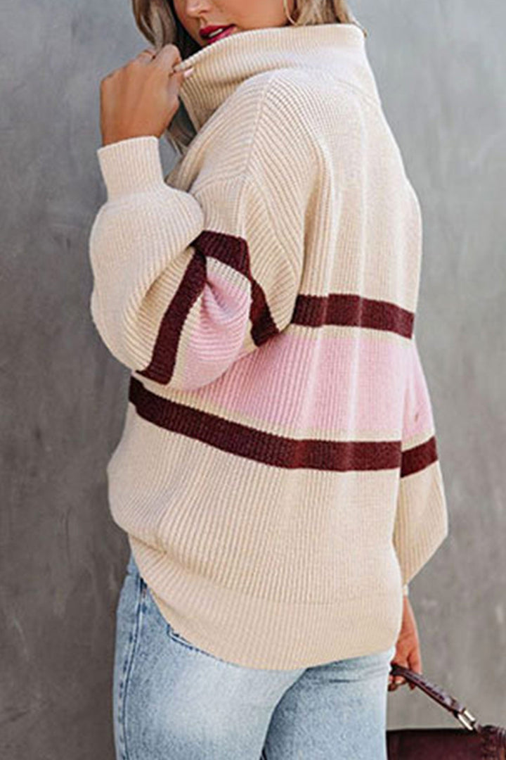 Drune | Zipper-Kragen-Pullover Für Mühelose Modernen Touch Für Frauen