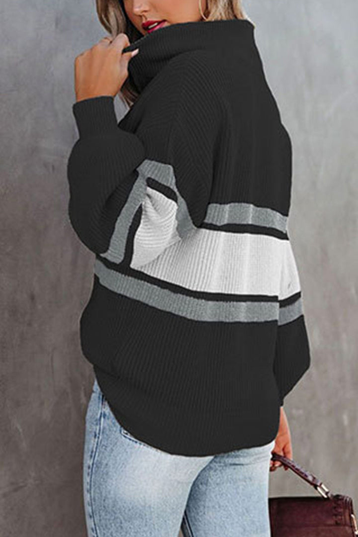Drune | Zipper-Kragen-Pullover Für Mühelose Modernen Touch Für Frauen