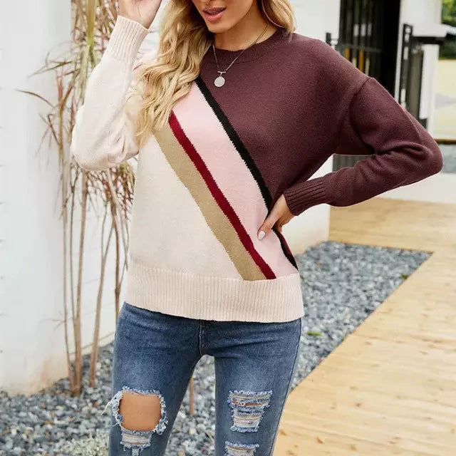 Drune | Gestreifter Strickpullover mit Breiten Linien