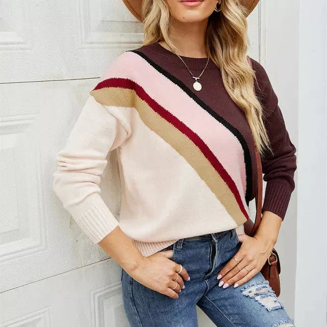 Drune | Gestreifter Strickpullover mit Breiten Linien