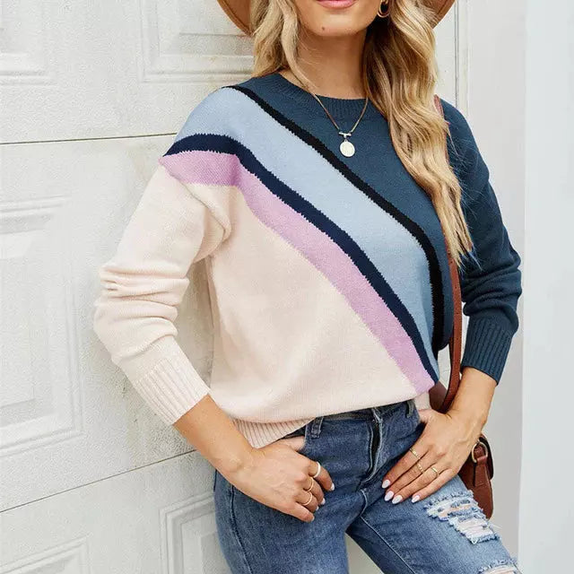 Drune | Gestreifter Strickpullover mit Breiten Linien