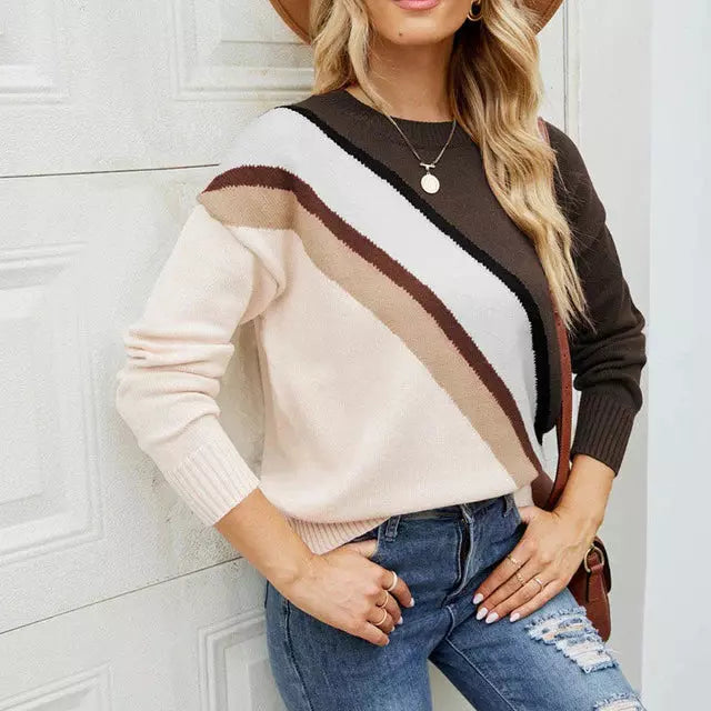 Drune | Gestreifter Strickpullover mit Breiten Linien