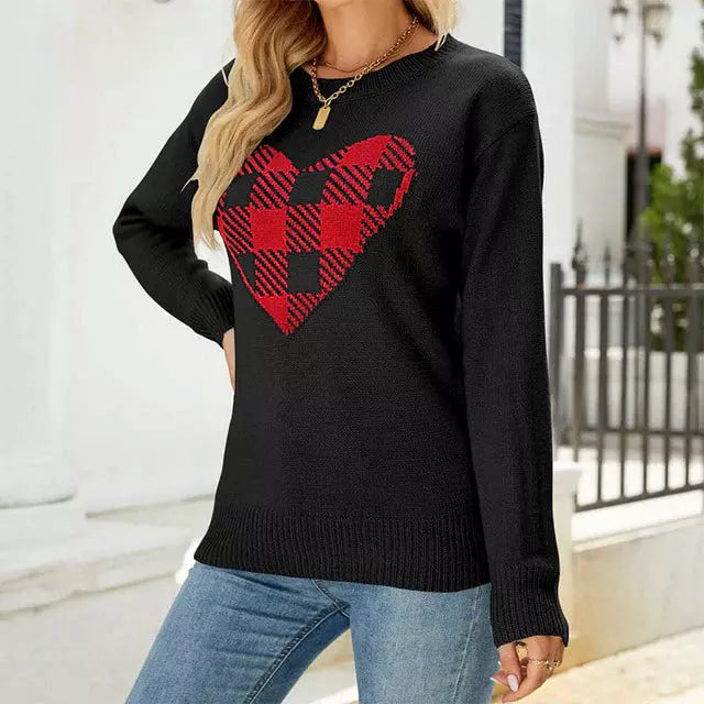Drune | Herz Strickpullover