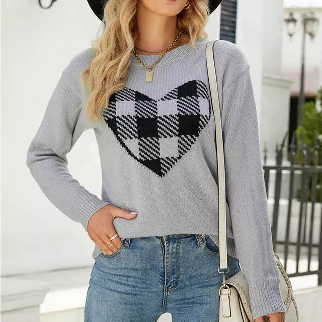 Drune | Herz Strickpullover