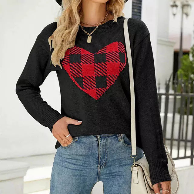 Drune | Herz Strickpullover