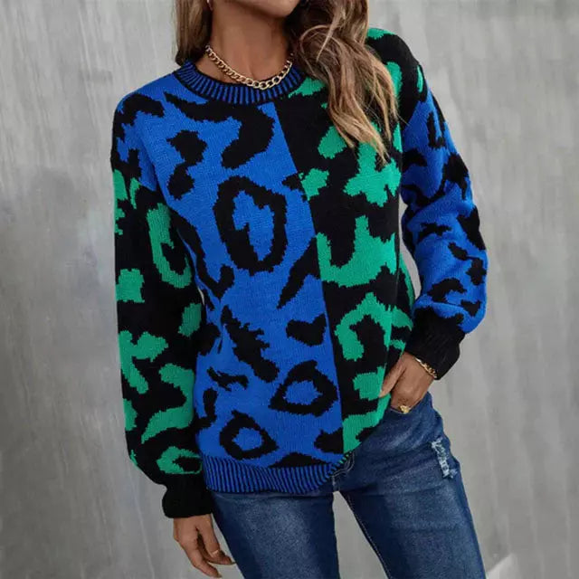 Drune | Leoparden Patchwork Pullover