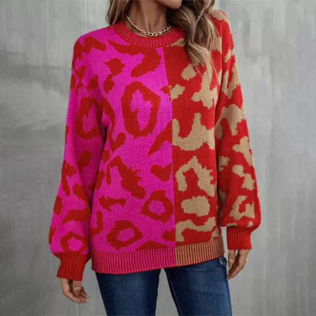 Drune | Leoparden Patchwork Pullover
