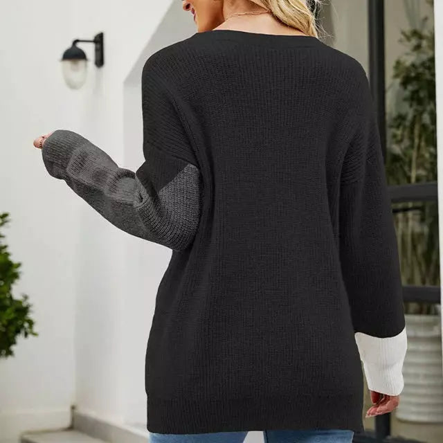 Drune | Patchwork Strickpullover mit Kreativem Muster