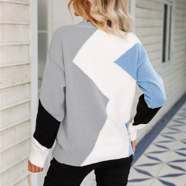 Drune | Pullover in Kontrastfarbe mit Geripptem Saum
