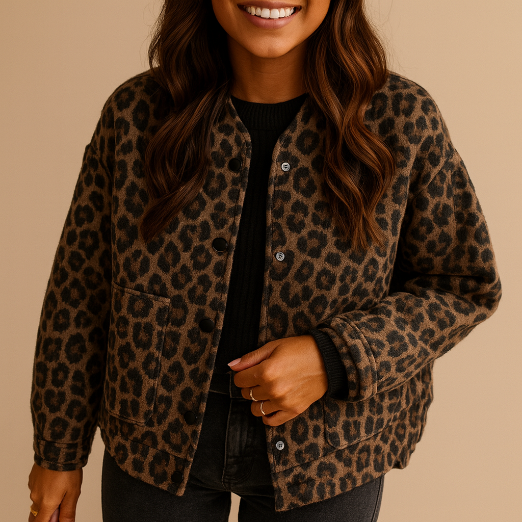 Drune | Damenjacke mit Leopardenmuster