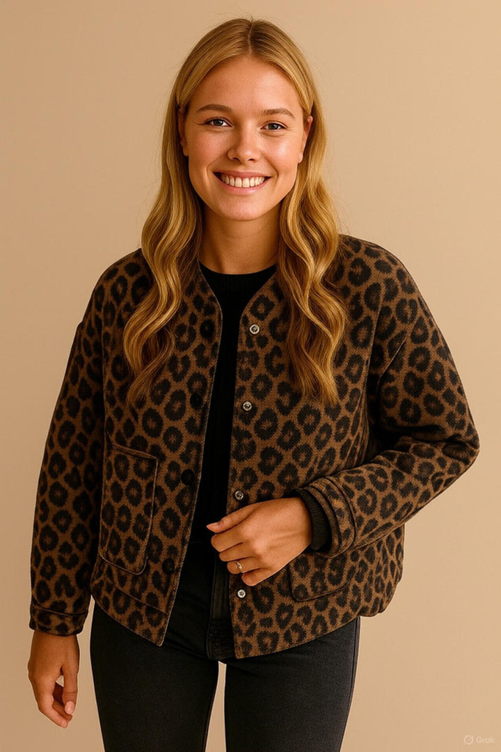 Drune | Damenjacke mit Leopardenmuster