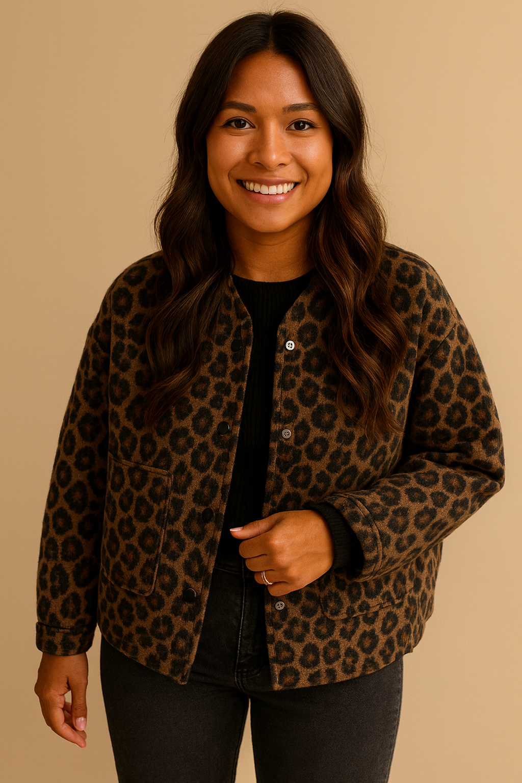 Drune | Damenjacke mit Leopardenmuster