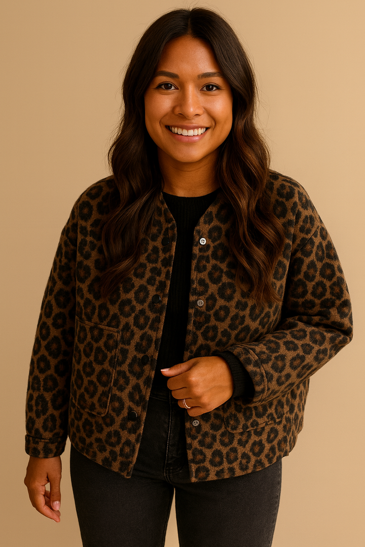 Drune | Damenjacke mit Leopardenmuster