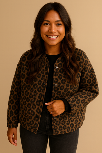 Drune | Damenjacke mit Leopardenmuster