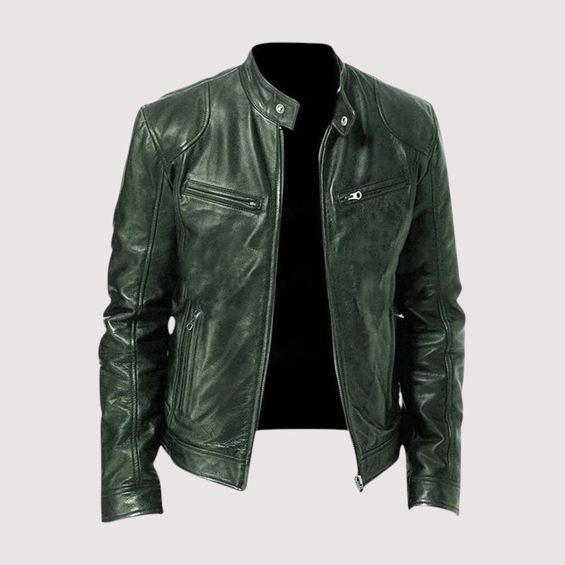 Drune | Normale Passform Veganes Leder Bikerjacke