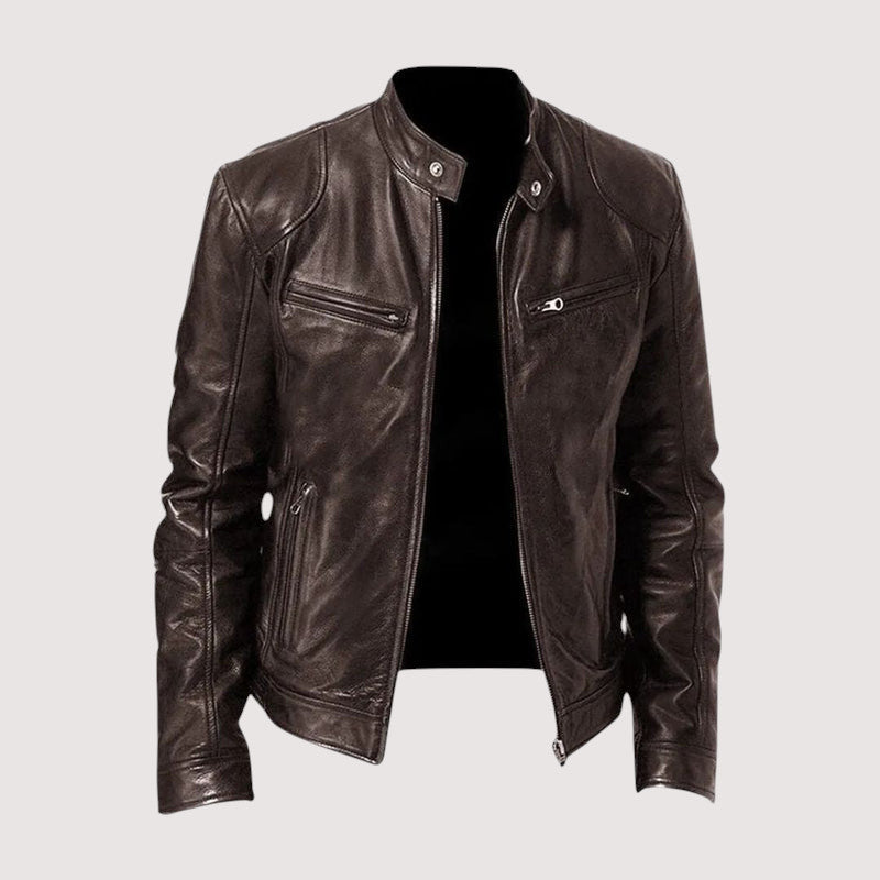 Drune | Normale Passform Veganes Leder Bikerjacke