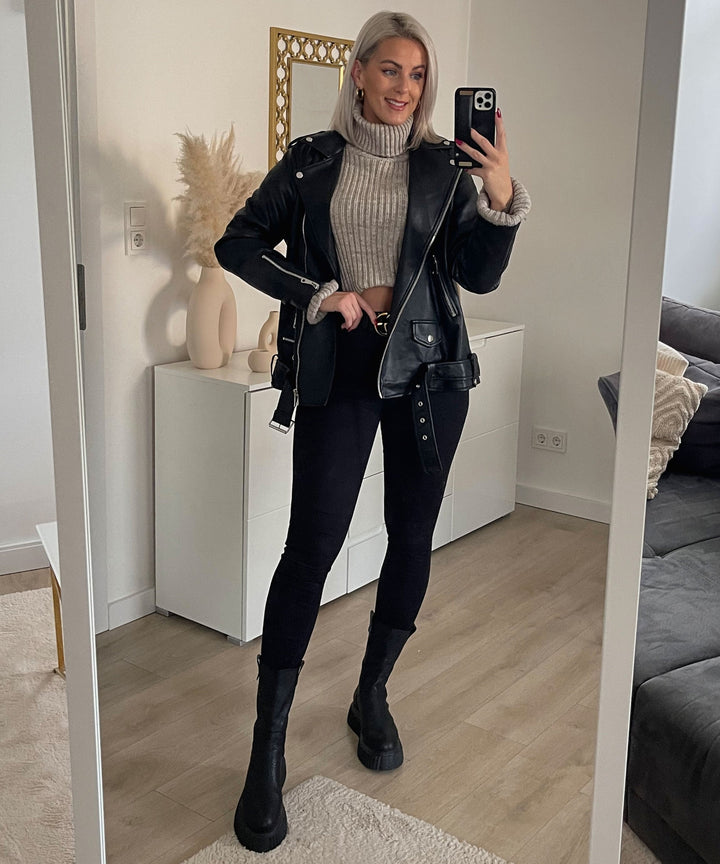 Drune | Klassische Lederjacke für Damen, edel & vielseitig