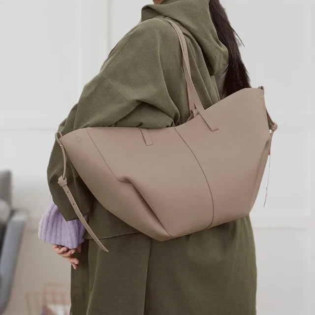 Drune | Vintage Kunstleder Schultertasche Große Tragetasche