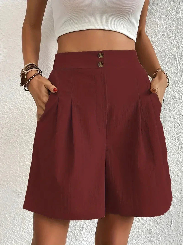 Drune | Hochtaillierte Leinenshorts für Damen