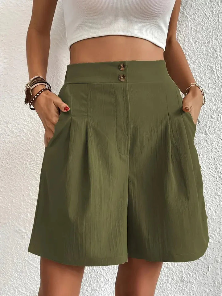 Drune | Hochtaillierte Leinenshorts für Damen