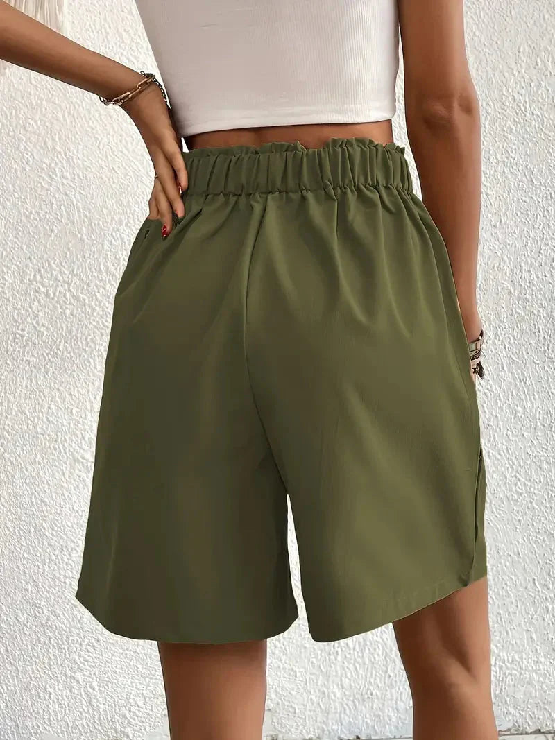 Drune | Hochtaillierte Leinenshorts für Damen