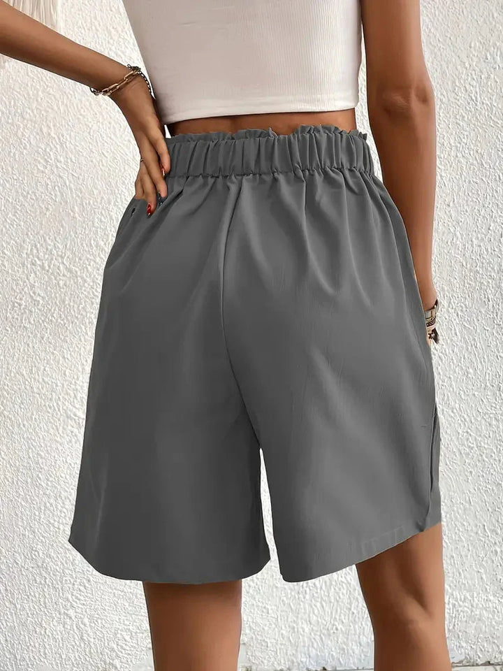 Drune | Shorts, schräge Taschen, hohe Taille, Damenshorts, Sommerkleidung