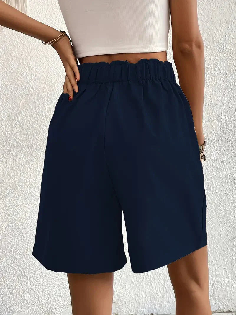 Drune | Hochtaillierte Leinenshorts für Damen