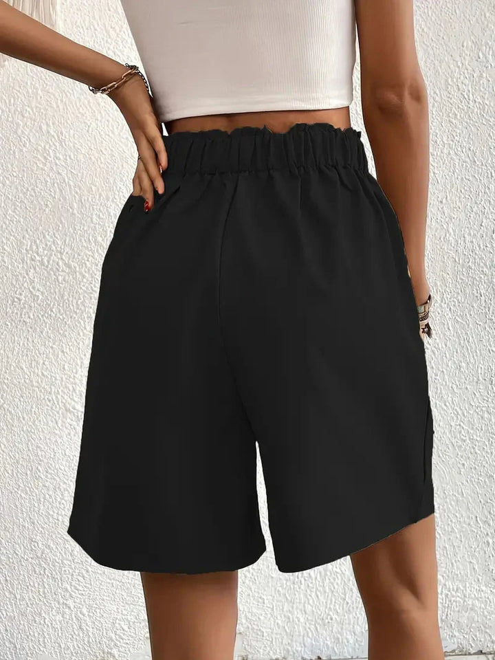 Drune | Shorts, schräge Taschen, hohe Taille, Damenshorts, Sommerkleidung