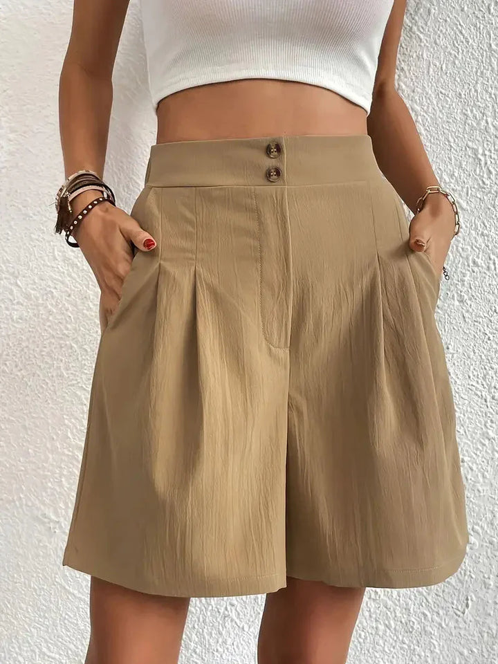 Drune | Hochtaillierte Leinenshorts für Damen