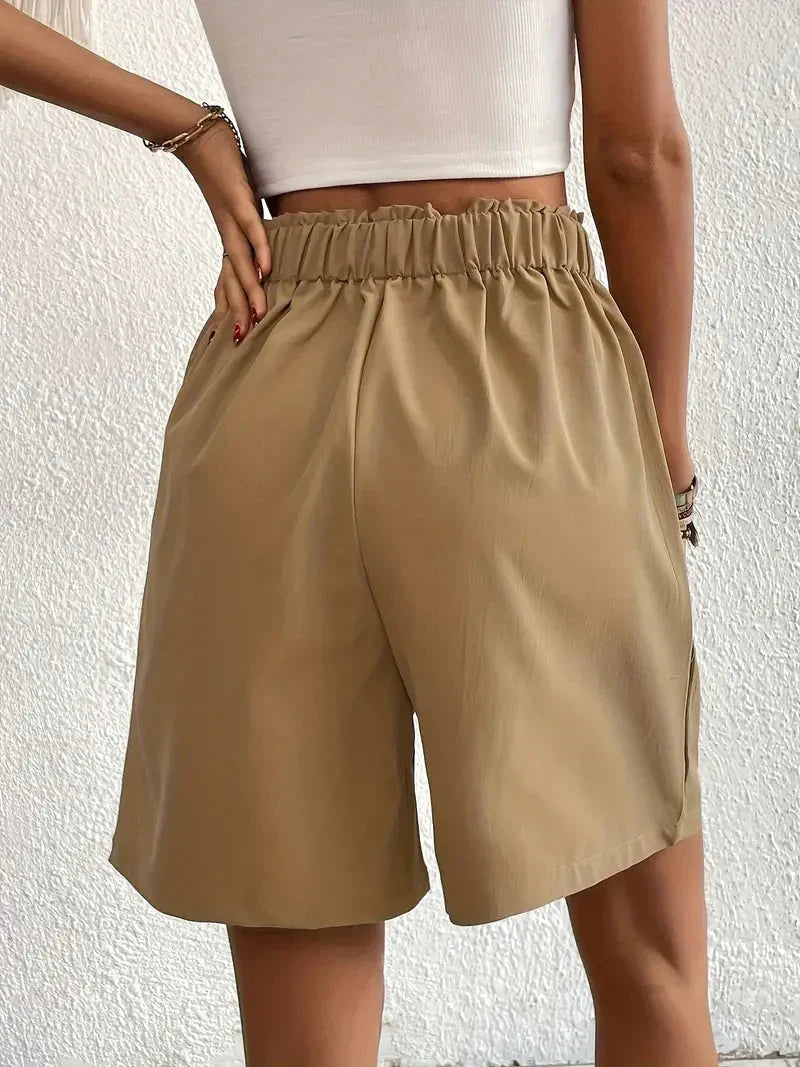 Drune | Hochtaillierte Leinenshorts für Damen