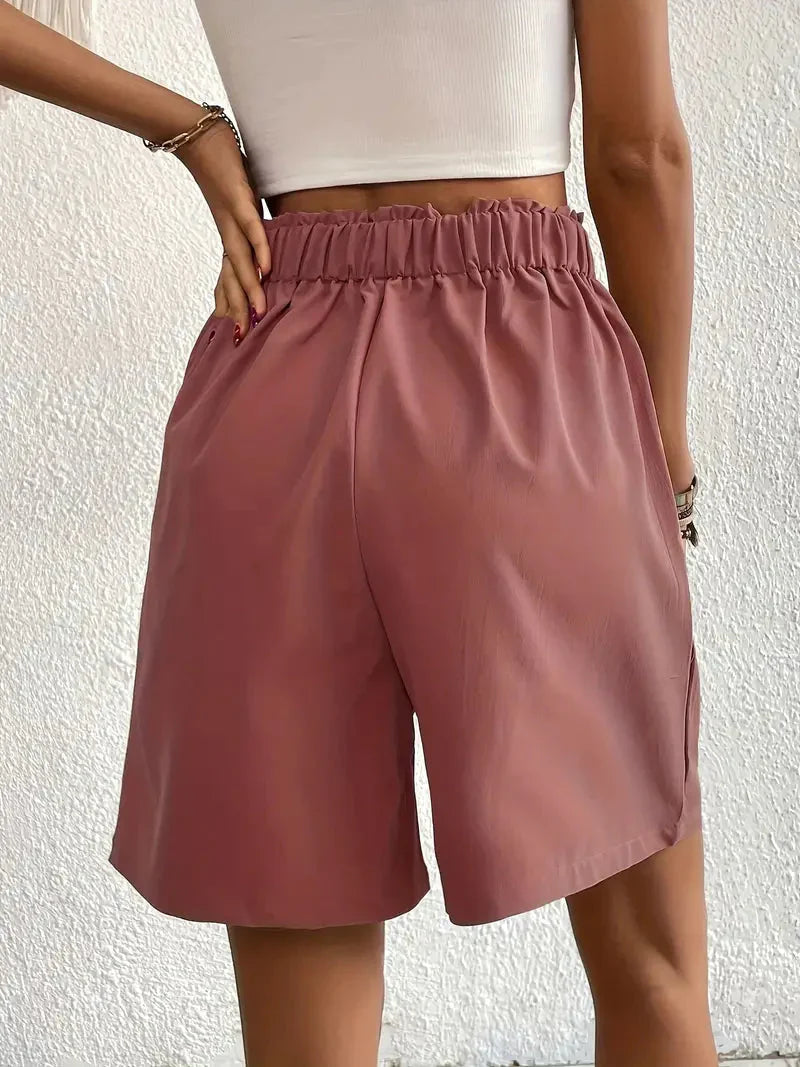Drune | Hochtaillierte Leinenshorts für Damen