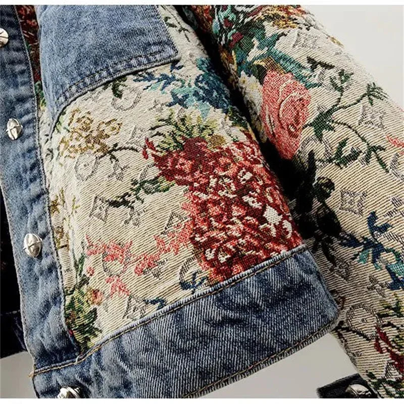 Bedruckte Jeansjacke