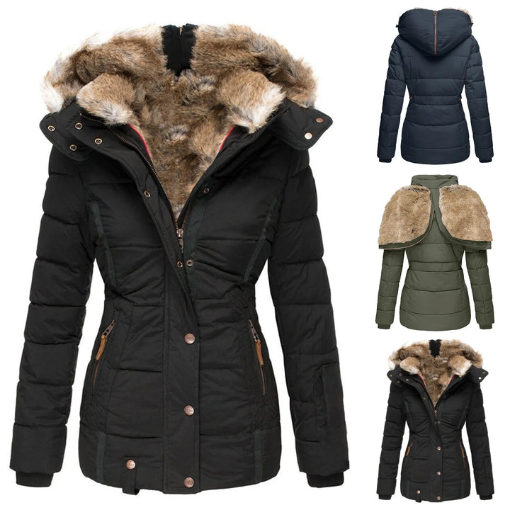 Drune | Daunen-Puffermantel mit Kapuze aus Kunstpelz Warm, Wasserdicht & Isoliert Winterjacke