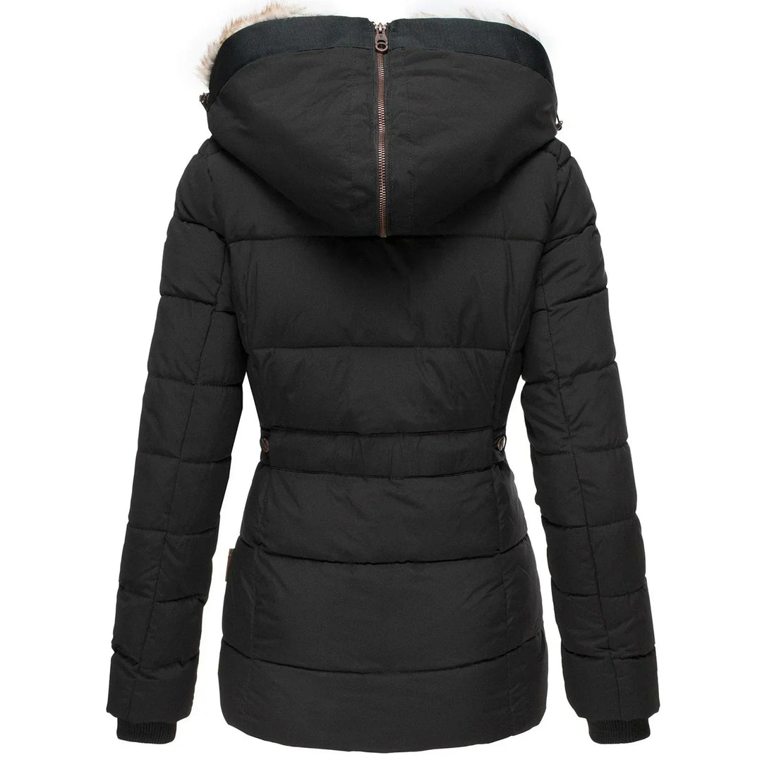 Drune | Kapuze Pufferjacke Kunstfellbesatz