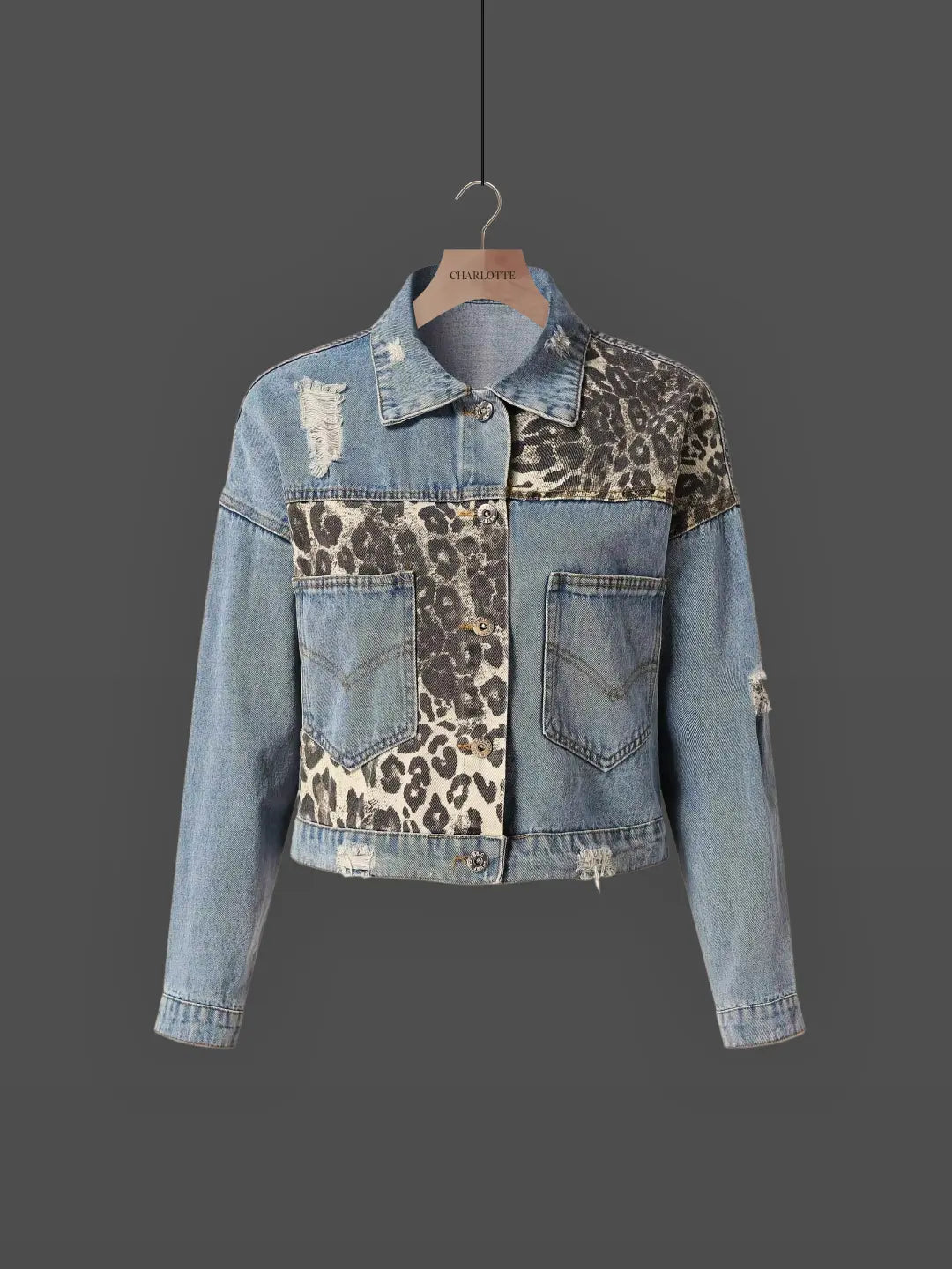 Drune | Leoparden-Jeansjacke