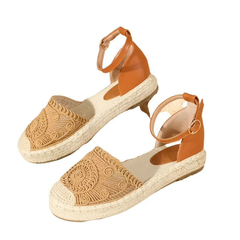 Drune | Damen Sommer Knöchelriemen Sandalen Boho