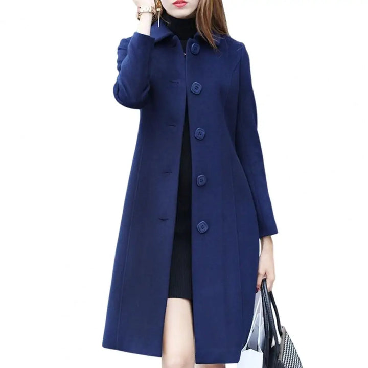 Drune | Damen Eleganter Langer Wollmantel Warme Winterbekleidung