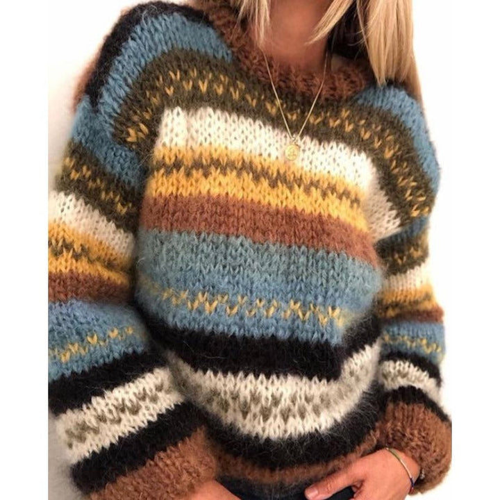 Drune | Warmer & Stylischer Gestreifter Strickpullover für Komfort