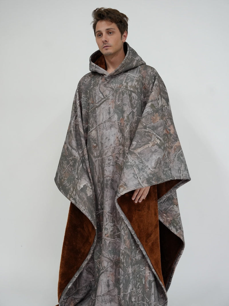 Drune | Luxuriöser Fleece-Poncho mit Kapuze für ultimativen Komfort