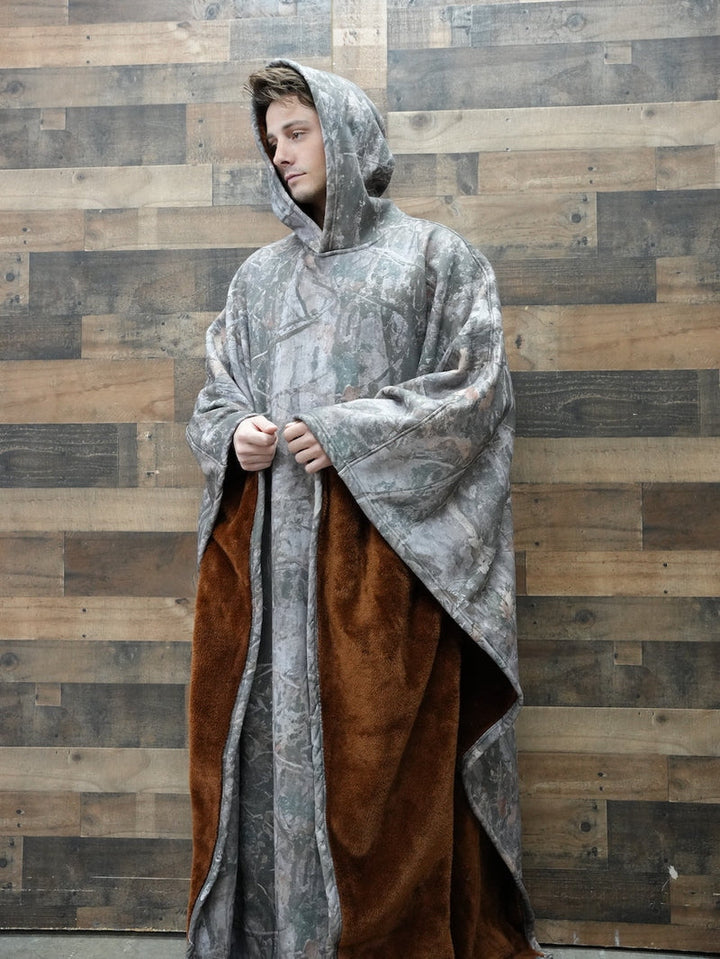Drune | Luxuriöser Fleece-Poncho mit Kapuze für ultimativen Komfort