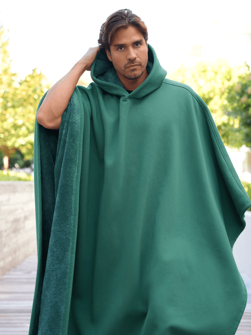 Drune | Luxuriöser Fleece-Poncho mit Kapuze für ultimativen Komfort