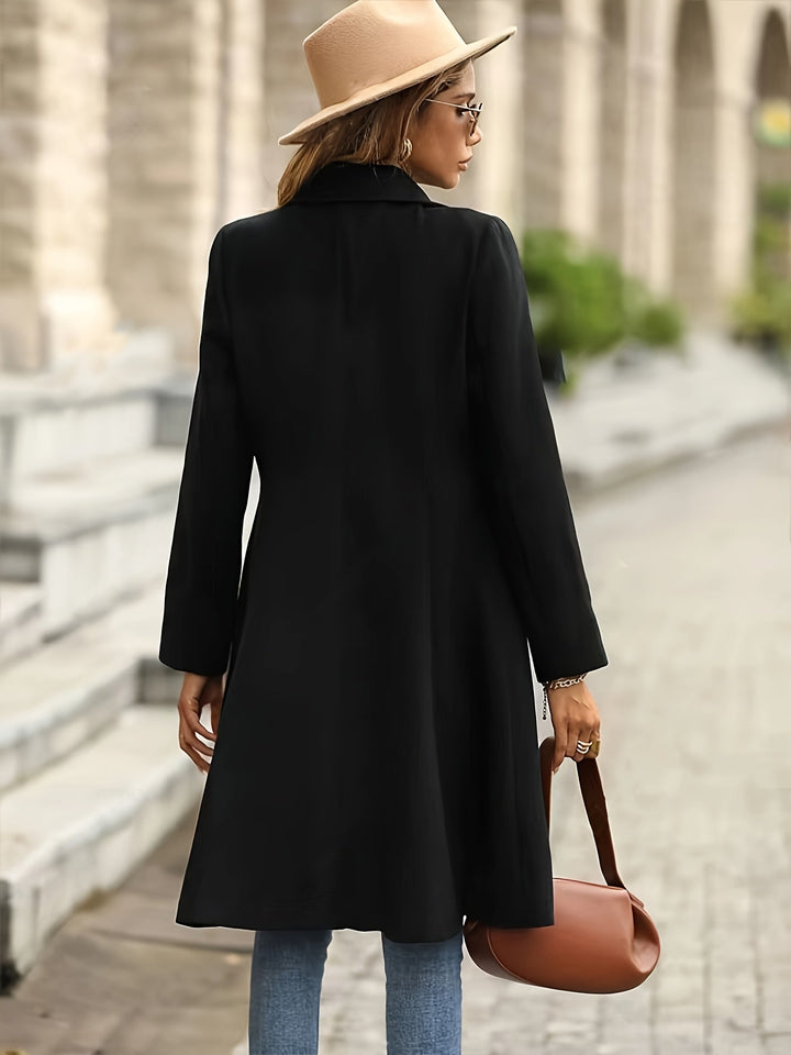 Drune | Eleganter Schwarzer Flare-Mantel für zeitlosen Stil