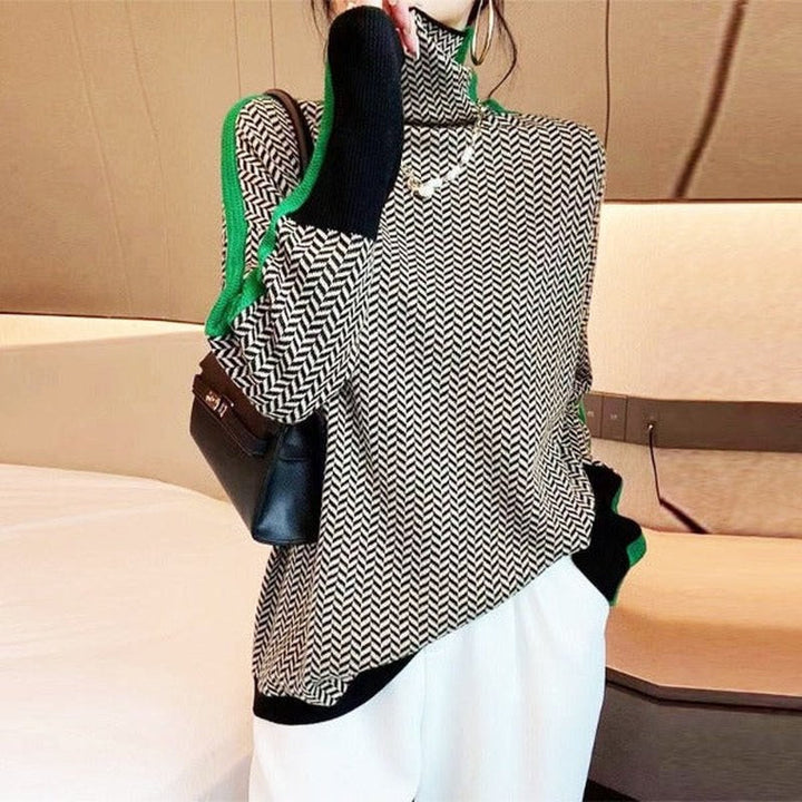 Drune | Gemütlicher Strickrollkragenpullover aus marmorierter Wolle