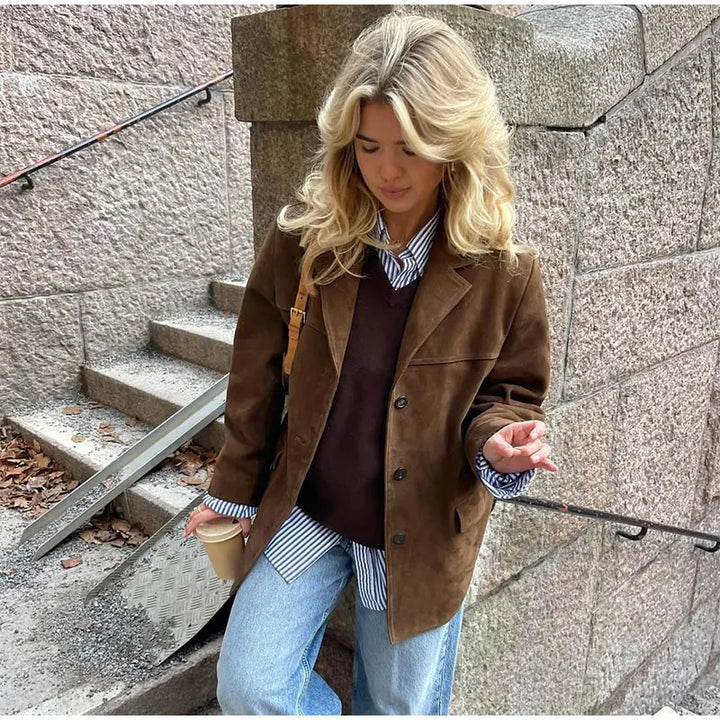 Drune | Elegante Braune Jacke Stilvoll, Bequem, Vielseitig