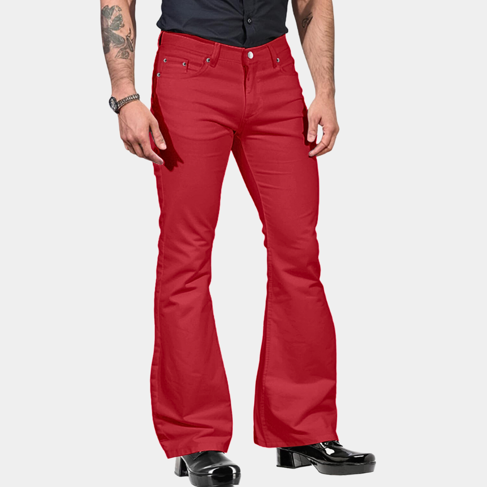 Drune | Schlaghosen Hohe Taille Maßgeschneiderte Passform Baumwollmischung Retro Stil