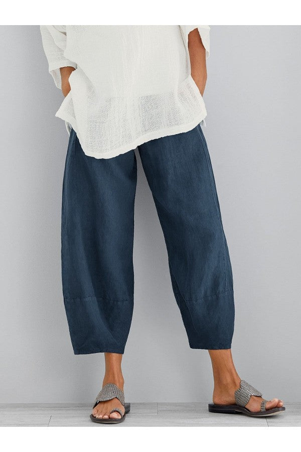 Drune | Lockere Passform Knöchellange Sommerhose Damenhose