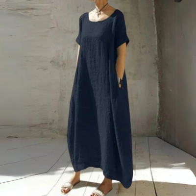 Drune | Weites Modell Baumwolle Maxikleid Sommerkleid